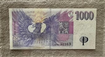 Výroční bankovka 1000 Kč – ČNB 30 let, série R62 001163 - 2