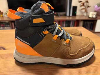 NOVÉ Dětské zimní turistické nepromokavé kožené boty - 2