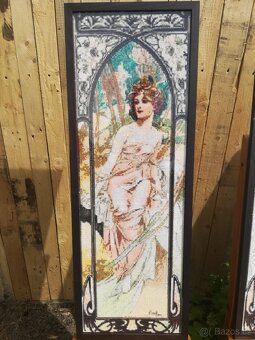 Diamantové obrazy inspirované dílem Alfonse Muchy, sada 4 ks - 2