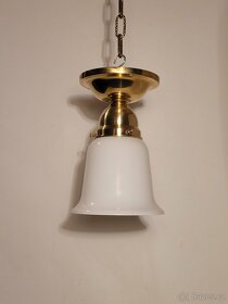 1x mosazná stropnice, lustr, bílý zvoneček, až 6 ks - 2