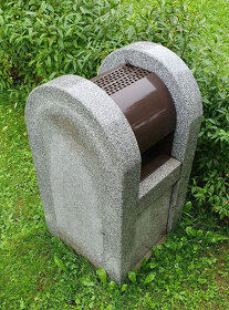 koš s popelníkem pravá žula mobiliář; kamenné desky náhrobní - 2