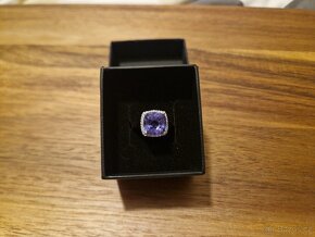 Nový nádherný stříbrný (Ag 925) prstýnek s fialov. fluoritem - 2
