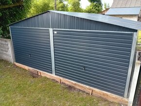 Plechová garáž 6x5m - grafit - 2