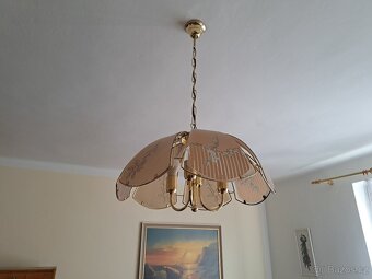 Skleněný retro lustr s květinovým vzorem - 2
