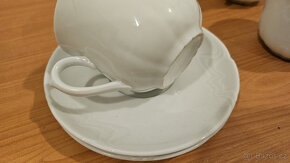 Sada šálků s podšálkem, český porcelán G. Benedikt - bílé - 2