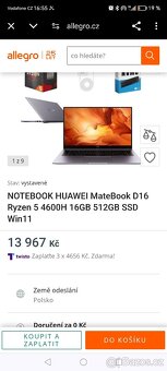 NOTEBOOK HUAWEI MateBook D16 Ryzen 5 4600H 16GB 512GB512G - 2