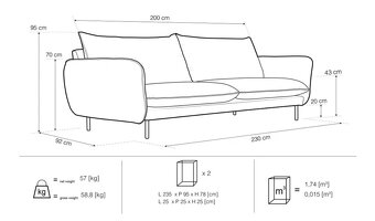 Zelena sametová sedačka - 2