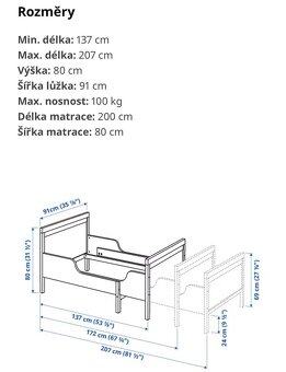 Prodám dětskou rostoucí postel Ikea Sundvik a skříň - 2