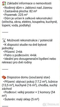 Prodám dum-Jablonec nad Jizerou. - 2