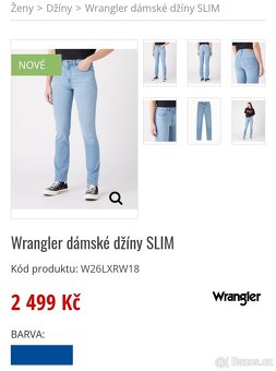 Wrangler dámské slim džíny vel. M/W28/L34 - 2