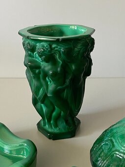 váza malachit popelník želva zelené sklo malachit - 2