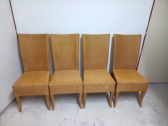 Prodám 4 x krásné vysoké ratanové židle s podsedáky - 2