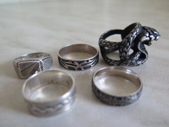 Pánské prsteny  - stříbro "925" a chirurgická ocel - 2