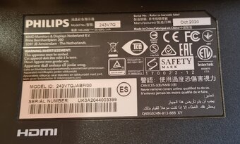Monitor PHILIPS 24" / 62 cm, model 243V7Q - 2