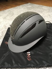 Jezdecká přilba IRH Olania Deluxe, šedá s glitry, M - 2
