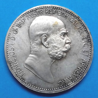 Stříbrná mince r. 1908 František Josef I. - 2