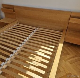 Ikea MALM postel 160 x 200 cm + rošty, stolky,matrace - 2