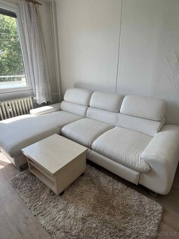 Rozkládací sedačka bílá s úložným prostorem - 2
