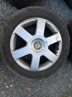 Alu kola 16” 5x112 Škoda a letní pneu 205/55/R16 - 2