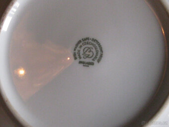 PORCELÁN- talíř mělký 23 cm- s dekorem lemu-značka - 2