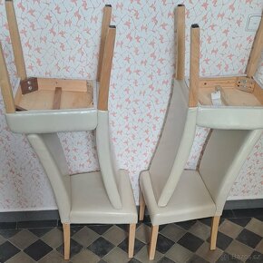 Béžové koženkové židle - 2