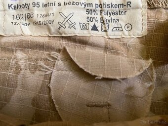 Kalhoty vz. 95 s béžovým potiskem - poušťní - 2