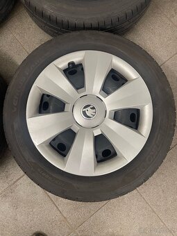Originální kola + poklice Škoda 5x100 r15 - 2
