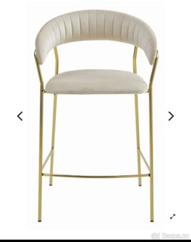 Barová židle BADIA - béžový samet 2ks - 2