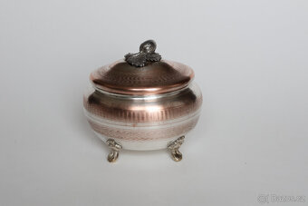 dóza krabička secesní, art deco postříbřená - 2