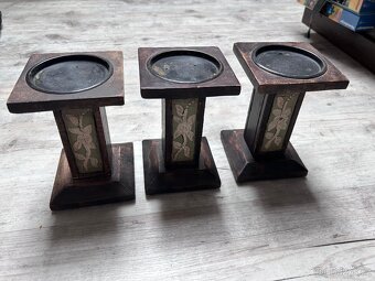 3x svícen - masiv - 2