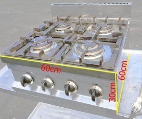 Gastro plynoví sporák nerezový stolní GGM - 2
