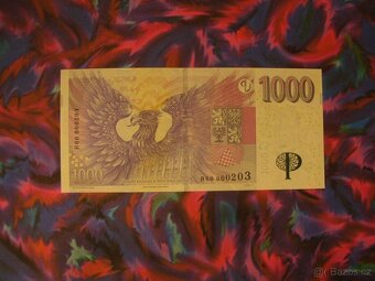 30 let výročí ČNB 1000 Kč přítisk R60 000203 a 000195 - 2