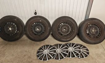 PLECHOVÉ DISKY KOLA+ZIMNÍ PNEU 195/65 R15+POKLICE - 2