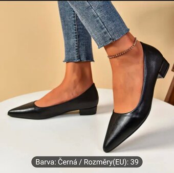 Černé elegantní jednobarevné lodičky - 2
