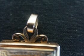 zlaty stary privesek,medailon na foto 14K zlato - 2