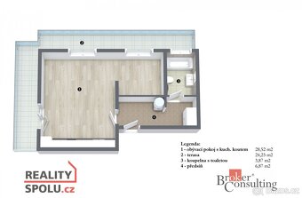 Pronájem, byty/1+kk, 42.5 m2, Nad Rokoskou 19/1, Libeň, 1820 - 2