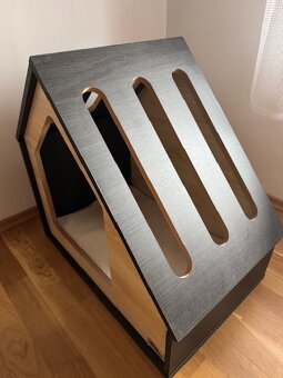 Luxusní psí bouda ve stylu chaty do bytu-přírodní - 2