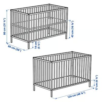 Dětská postýlka Ikea Singlar, buk, 60x120 cm - 2