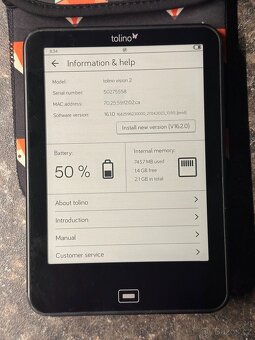 Čtečka knih Tolino Vision 2 4GB černá + obal 2 - 2