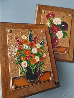 Ručně vyráběný měděný obrázky od Nentwig (1960-1970) - 2