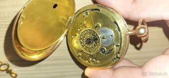 Kapesní, 18 k zlaté, bicí, špindlovky na klíček - hodinky - 2