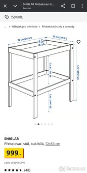 PŘEBALOVACÍ STŮL IKEA SNIGLAR - 2