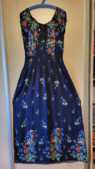 Dlouhé letní šaty modré, vel.XL - 2