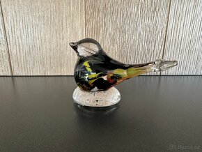 Skleněný ptáček hutní sklo, barevný - 2