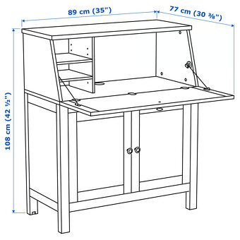 IKEA HEMNES - sekretář šedo hnědý - 2