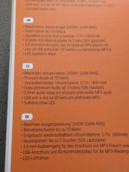 BLUETHOTH REPRODUKTOR DENVER 208 BK NOVÝ - 2