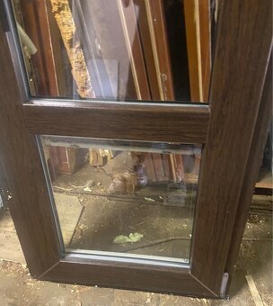 balkonové dveře - 72x176cm - tmavý dub + žaluzie - 2