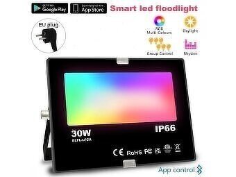 Halogen LED reflektor RGB Bluetooth IP66 30W barevný bílý - 2