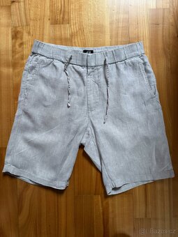 Lněné kraťasy H&M velikost S + šedé zdarma - 2