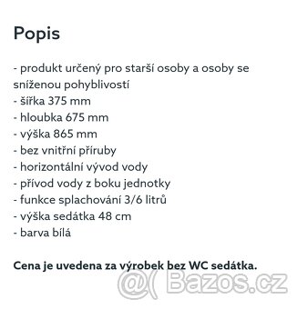 WC + sedátko WC pro zdravotně postižené - 2